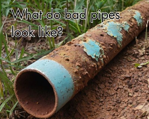 Rusty pipe with flaking corrosion