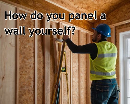Worker installs panel with care.