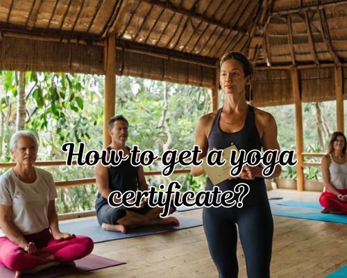 a yoga teacher holding yoga certification