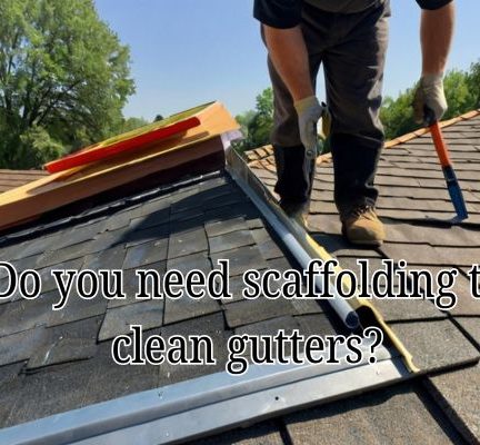gutter cleaning job undergoing
