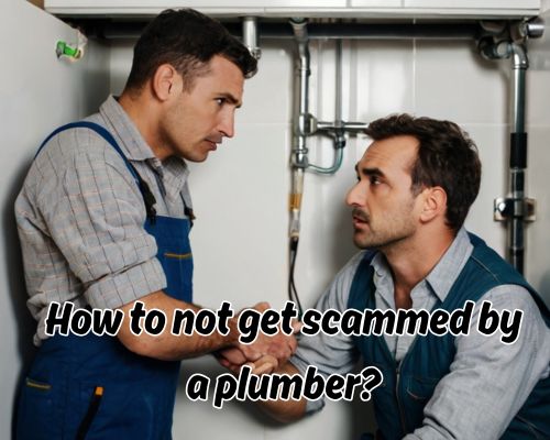 a client and plumber having a serious talk