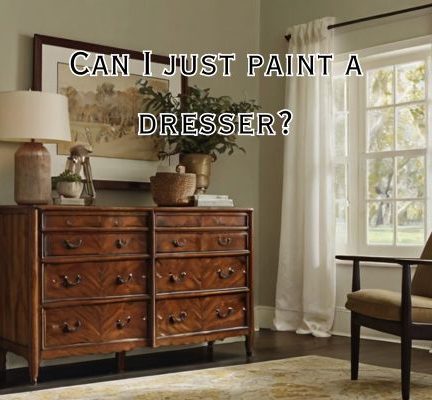 a painted dresser compliments the color of the living room